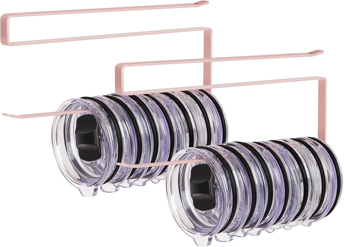Tumbler Lid Organizer, Versatile Tumbler Lid Storage Holds 10 Lids, Black
