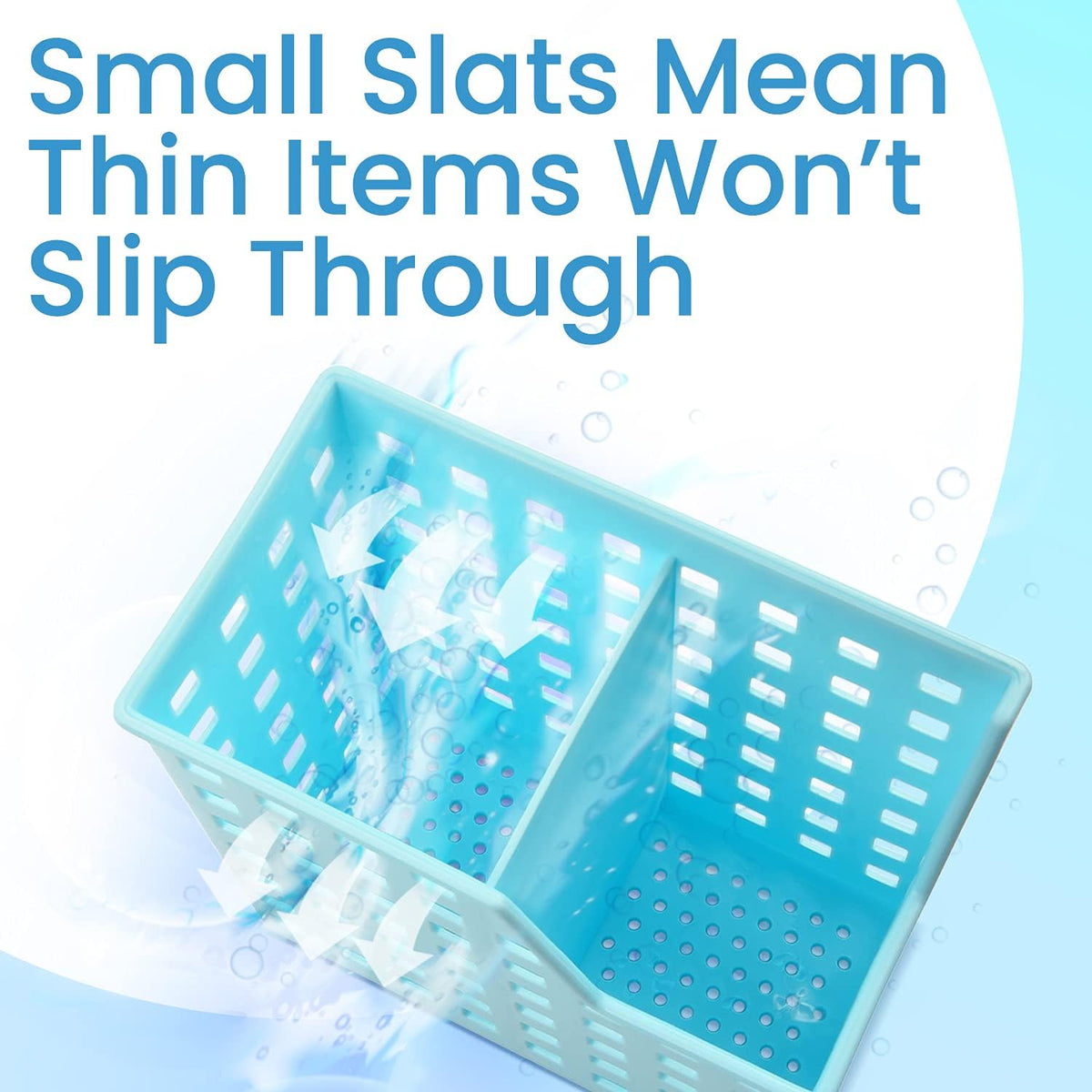 Straw & Chopstick Dishwasher Basket - Effortless Wash & Dry Chopstick Holder - Secure Clean Flow & Dishwasher Straw Holder for Compact Storage - Blue