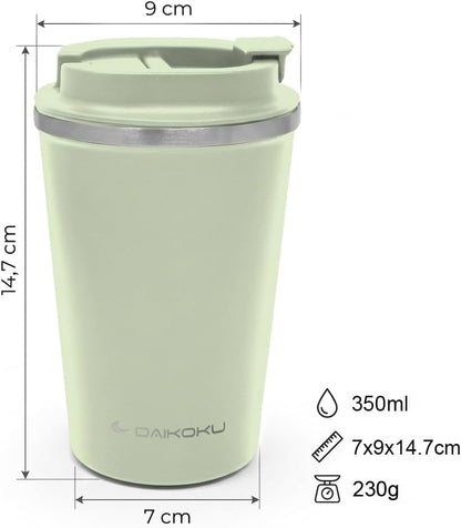 Airtight Thermal Cup 350 ml Stainless Steel | Leakproof and Leakproof Screw Cap | Double Wall Insulating BPA Free | Cold 12h and Hot Drinks 5h | Blue