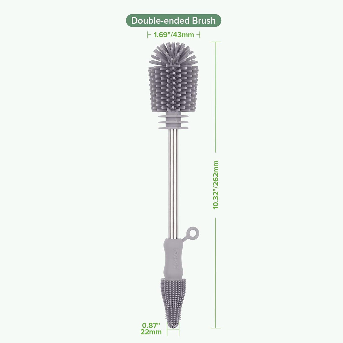 Silicone Cleaning Brush for Baby Bottles & Crevices, Pea Green, 1PK