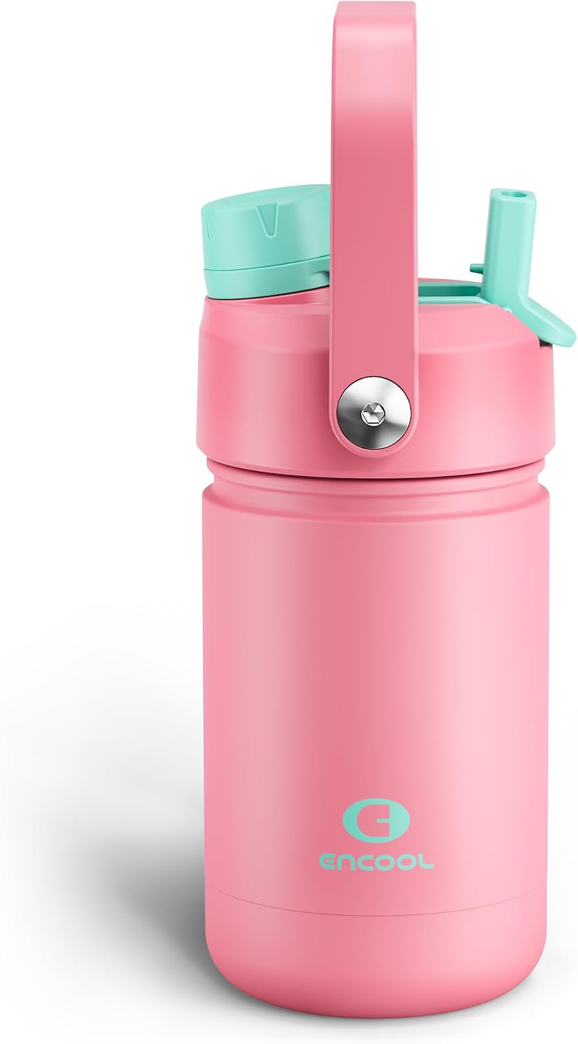 Insulated Water Bottle with Straw Stainless Steel Water Bottle, Leak-Proof, BPA-Free, Double Wall Vacuum Keeps Cold for 24 Hours for Sports, Travel, School (26 oz, Cotton Candy) - Colors B