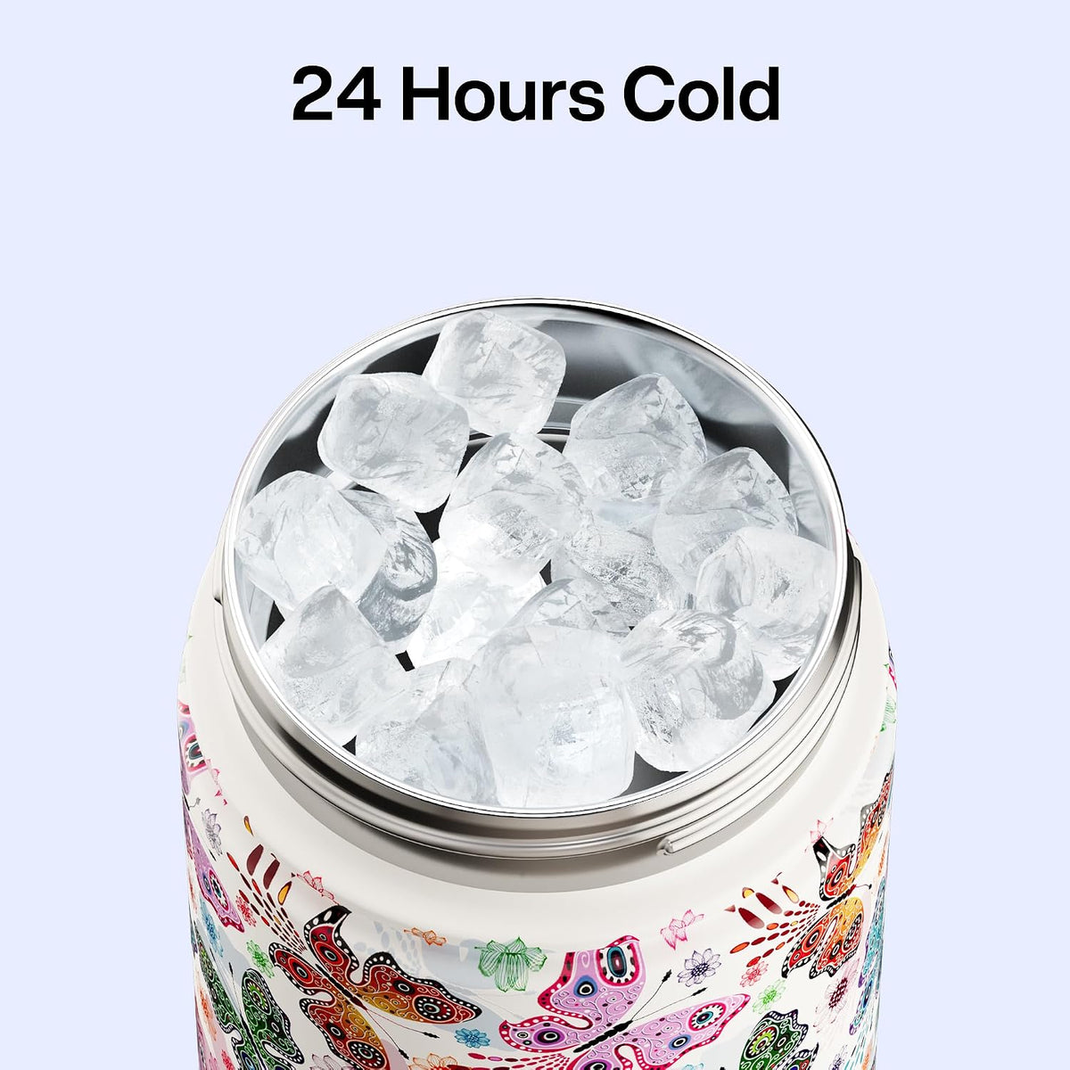 Insulated Water Bottle with Straw Stainless Steel Water Bottle, Leak-Proof, BPA-Free, Double Wall Vacuum Keeps Cold for 24 Hours for Sports, Travel, School (26 oz, Cotton Candy) - Colors B