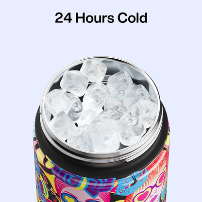 Insulated Water Bottle with Straw Stainless Steel Water Bottle, Leak-Proof, BPA-Free, Double Wall Vacuum Keeps Cold for 24 Hours for Sports, Travel, School (26 oz, Cotton Candy) - Colors B