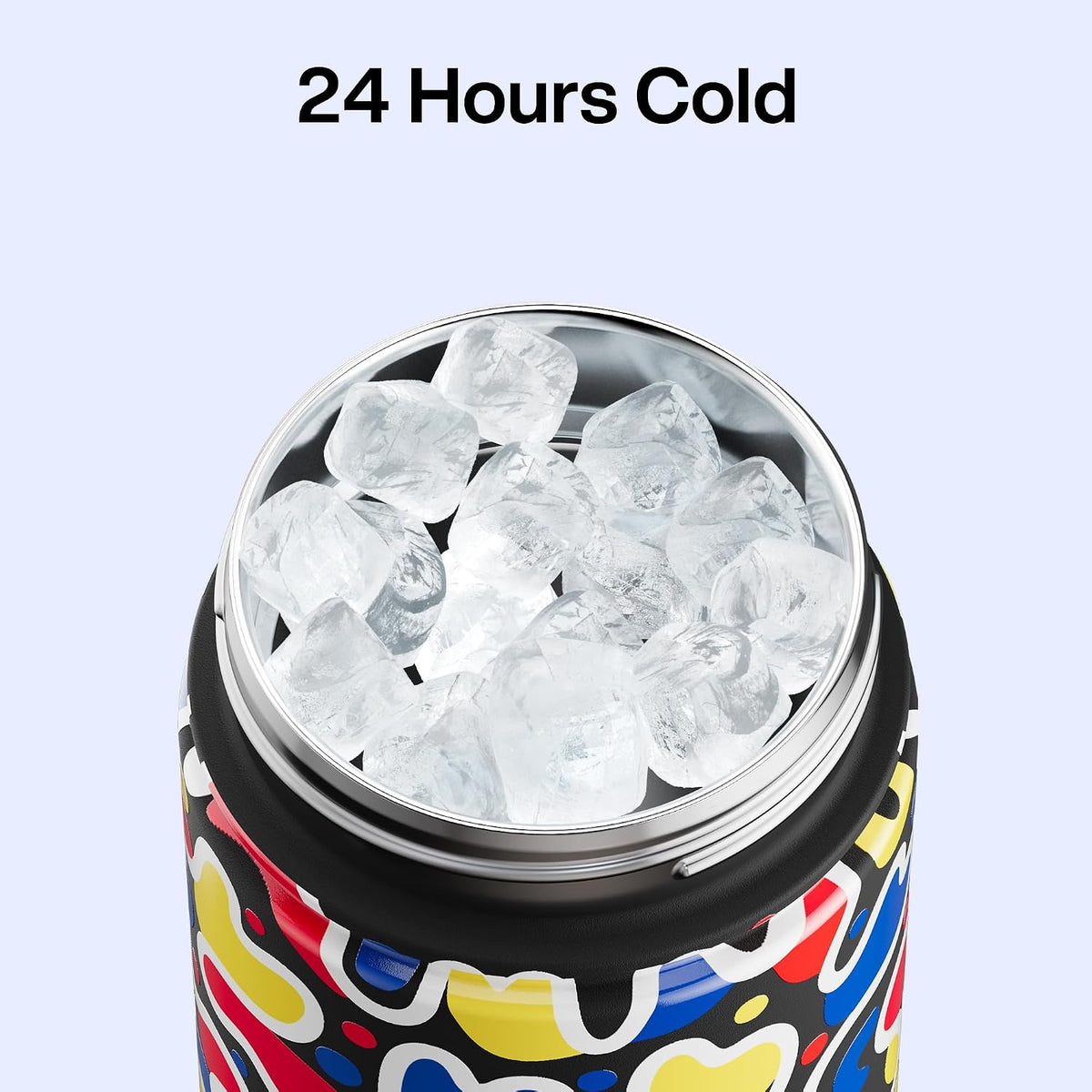 Insulated Water Bottle with Straw Stainless Steel Water Bottle, Leak-Proof, BPA-Free, Double Wall Vacuum Keeps Cold for 24 Hours for Sports, Travel, School (26 oz, Cotton Candy) - Colors B