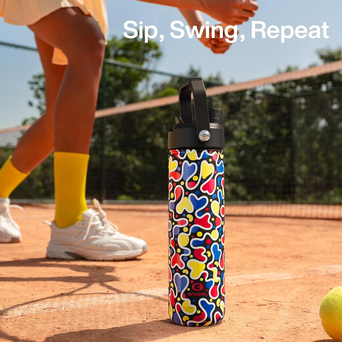 Insulated Water Bottle with Straw Stainless Steel Water Bottle, Leak-Proof, BPA-Free, Double Wall Vacuum Keeps Cold for 24 Hours for Sports, Travel, School (26 oz, Cotton Candy) - Colors B