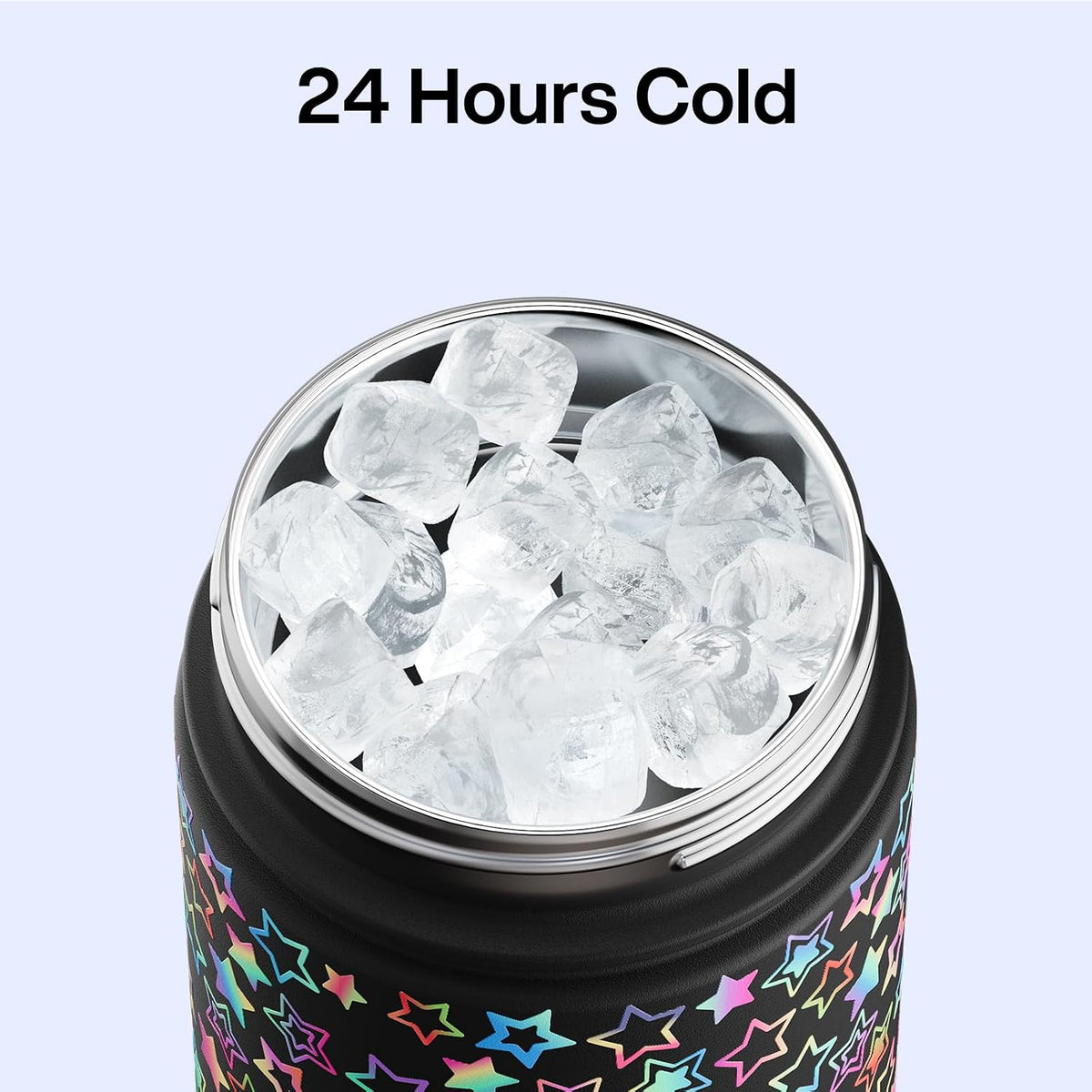 Insulated Water Bottle with Straw Stainless Steel Water Bottle, Leak-Proof, BPA-Free, Double Wall Vacuum Keeps Cold for 24 Hours for Sports, Travel, School (26 oz, Cotton Candy) - Colors B