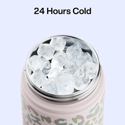 Insulated Water Bottle with Straw Stainless Steel Water Bottle, Leak-Proof, BPA-Free, Double Wall Vacuum Keeps Cold for 24 Hours for Sports, Travel, School (26 oz, Cotton Candy) - Colors B