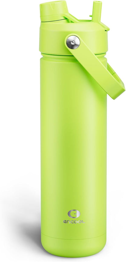 Insulated Water Bottle with Straw Stainless Steel Water Bottle, Leak-Proof, BPA-Free, Double Wall Vacuum Keeps Cold for 24 Hours for Sports, Travel, School (26 oz, Cotton Candy) - Colors B