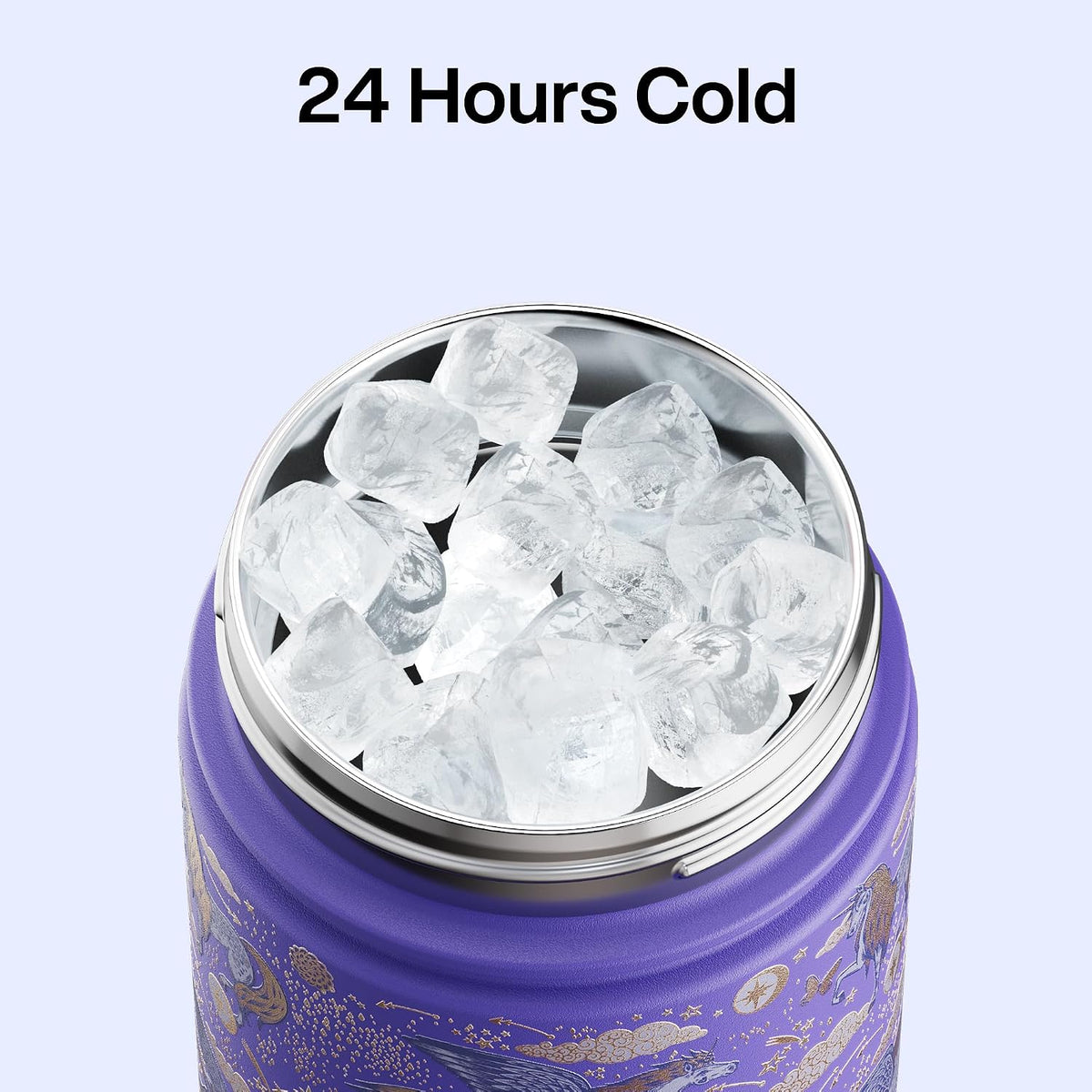 Insulated Water Bottle with Straw Stainless Steel Water Bottle, Leak-Proof, BPA-Free, Double Wall Vacuum Keeps Cold for 24 Hours for Sports, Travel, School (26 oz, Cotton Candy) - Colors B