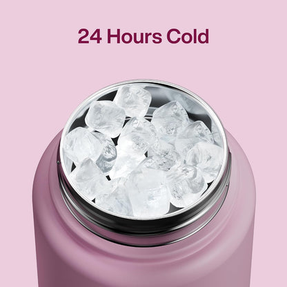 Insulated Water Bottle with Straw Stainless Steel Water Bottle, Leak-Proof, BPA-Free, Double Wall Vacuum Keeps Cold for 24 Hours for Sports, Travel, School (26 oz, Cotton Candy) - Colors B