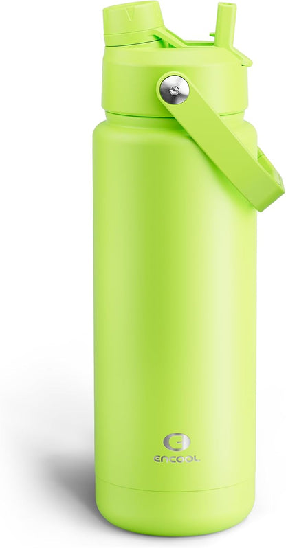 Insulated Water Bottle with Straw Stainless Steel Water Bottle, Leak-Proof, BPA-Free, Double Wall Vacuum Keeps Cold for 24 Hours for Sports, Travel, School (26 oz, Cotton Candy) - Colors B