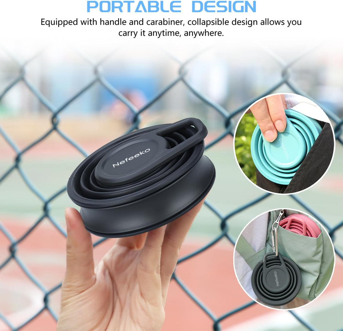 Collapsible Water Bottle, BPA Free Silicone Foldable Water Bottles