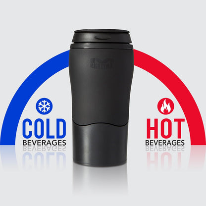 Plastic Travel Mug, No Spill Double Wall Tumbler, Cold/Hot, Cup-Holder Friendly, Dishwasher Safe, (Gray, 12oz)