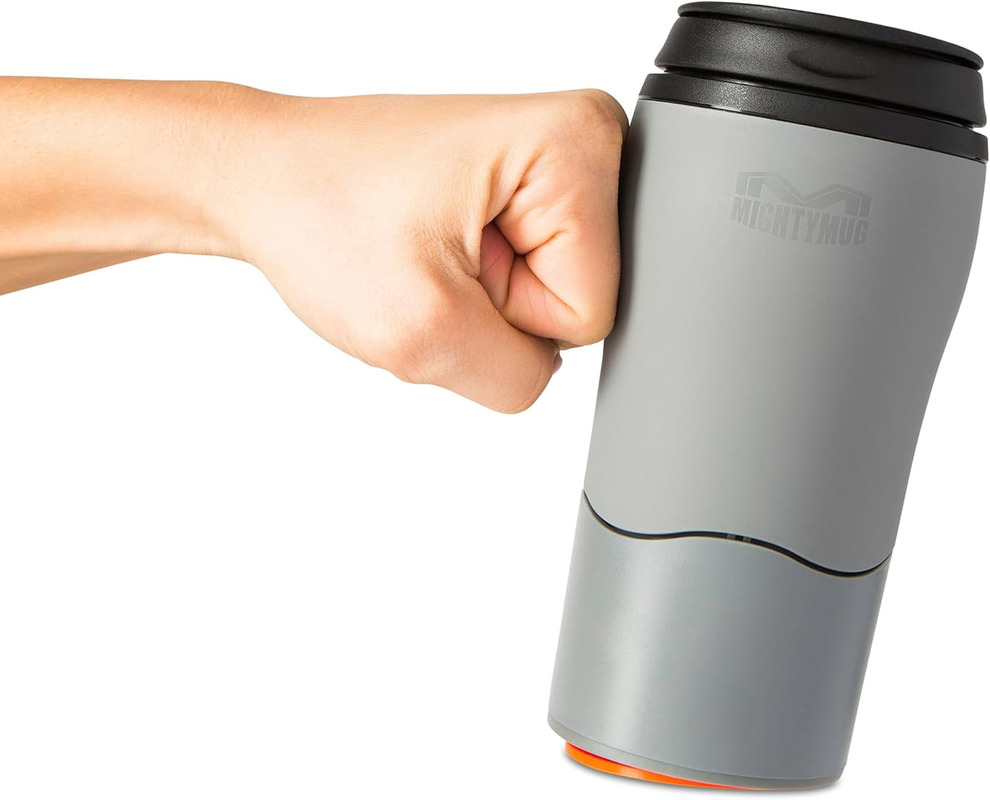 Plastic Travel Mug, No Spill Double Wall Tumbler, Cold/Hot, Cup-Holder Friendly, Dishwasher Safe, (Gray, 12oz)