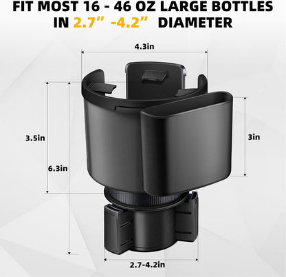 Car Cup Holder Expander with Adjustable Base, Fits Bottles 16-46 OZ