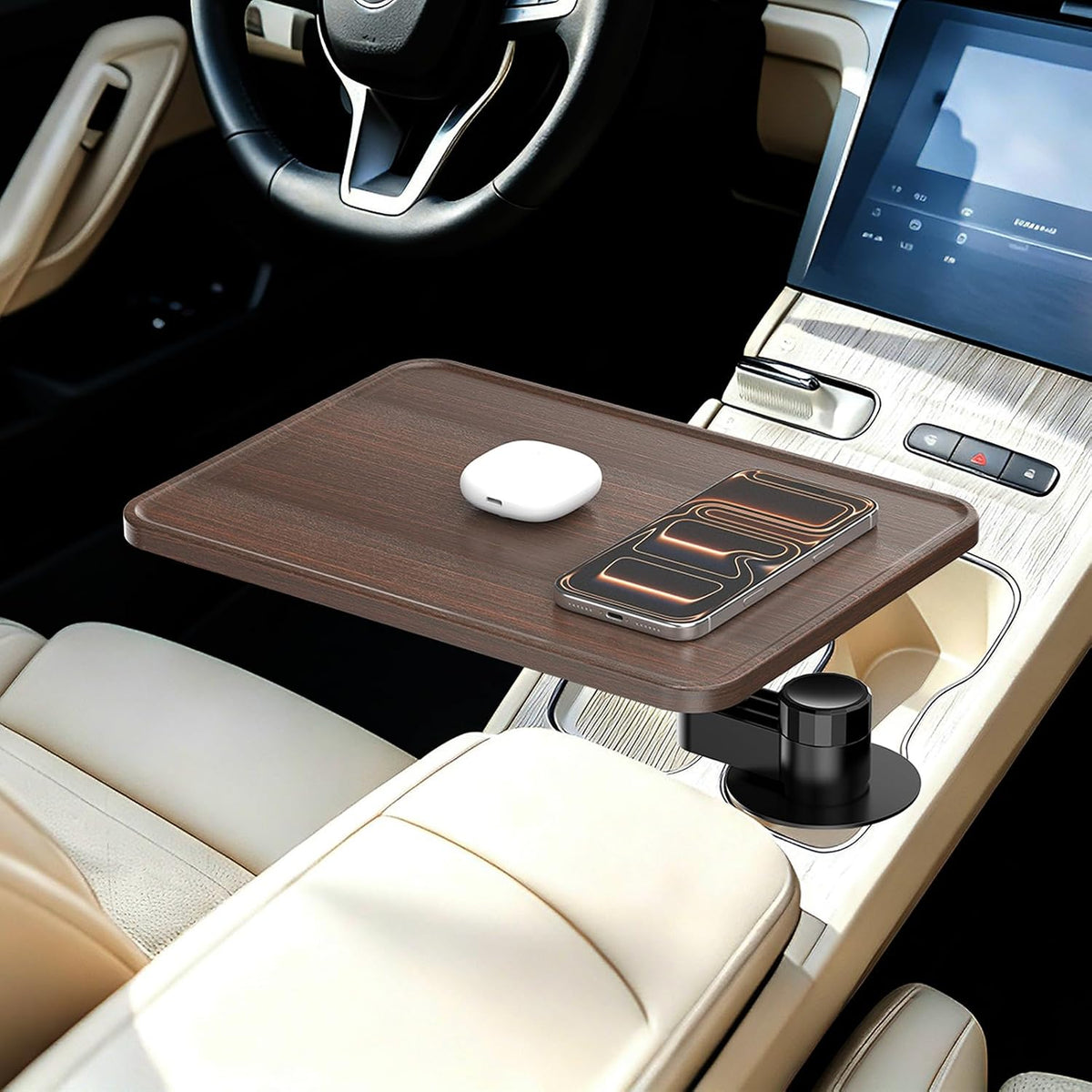 Cup Holder Car Tray, Car Cup Holder Tray Table for Snak Dining & Work, Universal Swivel Arm fit for Most Vehicles (Plastic)