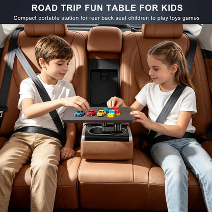 Cup Holder Car Tray, Car Cup Holder Tray Table for Snak Dining & Work, Universal Swivel Arm fit for Most Vehicles (Plastic)