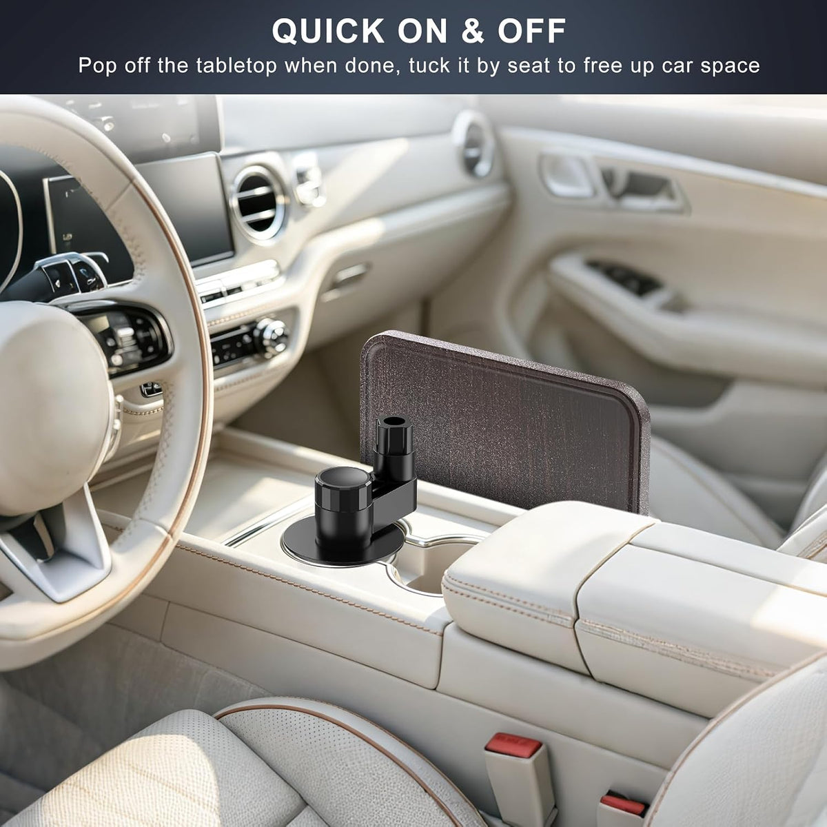 Cup Holder Car Tray, Car Cup Holder Tray Table for Snak Dining & Work, Universal Swivel Arm fit for Most Vehicles (Plastic)