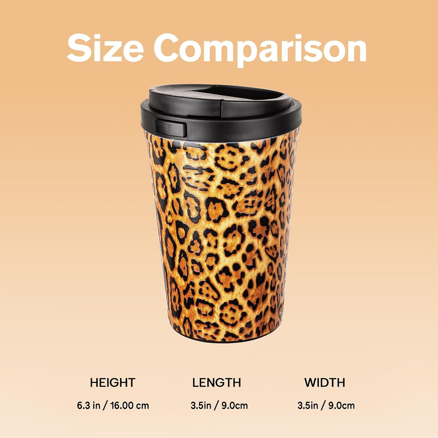 13oz Insulated Travel Coffee Mug, Hot & Iced Coffee Cups with Lids, White | 100% Leak Proof, Stainless Steel Vacuum Insulated, Cup holder Friendly, One-Touch Open, To Go, Reusable, Coffee Tumbler