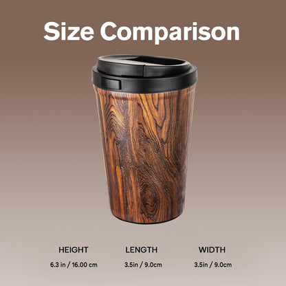 13oz Insulated Travel Coffee Mug, Hot & Iced Coffee Cups with Lids, White | 100% Leak Proof, Stainless Steel Vacuum Insulated, Cup holder Friendly, One-Touch Open, To Go, Reusable, Coffee Tumbler