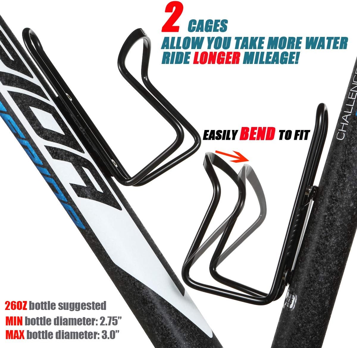 Bike Water Bottle Cage, Alloy Bicycle Holder Bracket