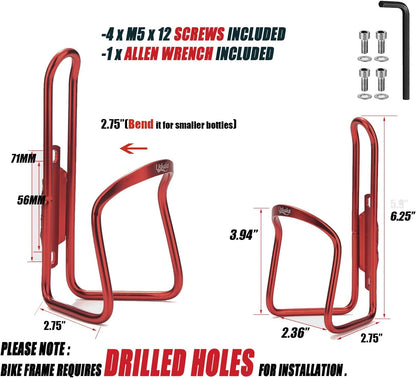 Bike Water Bottle Cage, Alloy Bicycle Holder Bracket