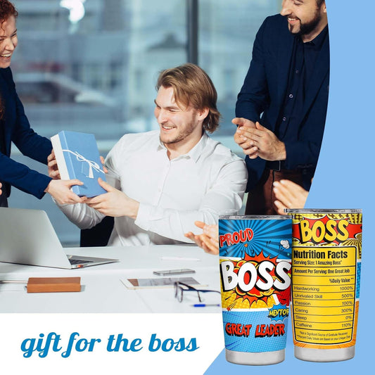 Bosses Day Gifts for Women Men,Boss Gifts for Women,Funny Boss Appreciation Gift for Women,Going Away Gift for Her Him 20oz Stainless Steel Tumbler