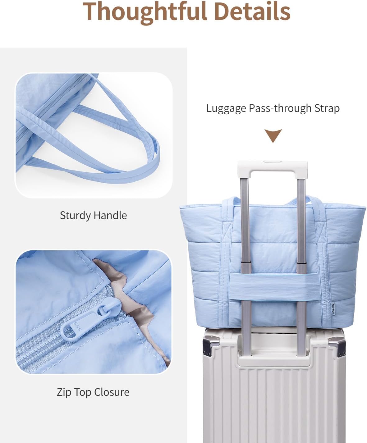 Nylon Puffer Tote Bag for Women, Puffy Work Nurse Teacher Tote Bag, Quilted Shoulder Bag for Travel, Gym, Gifts