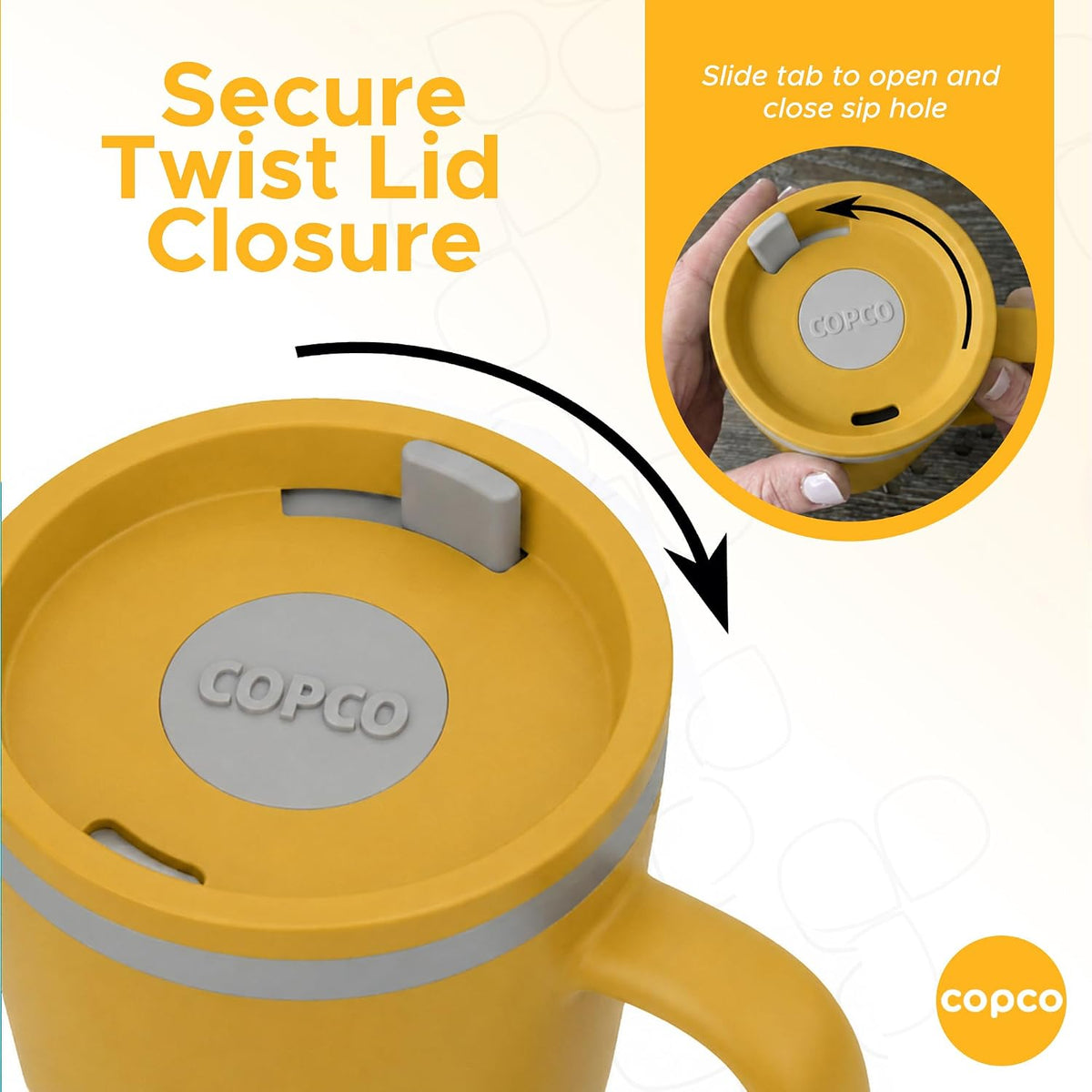 Cone Desk Mugs, 16 Oz - Orange & Mustard, Set of 2