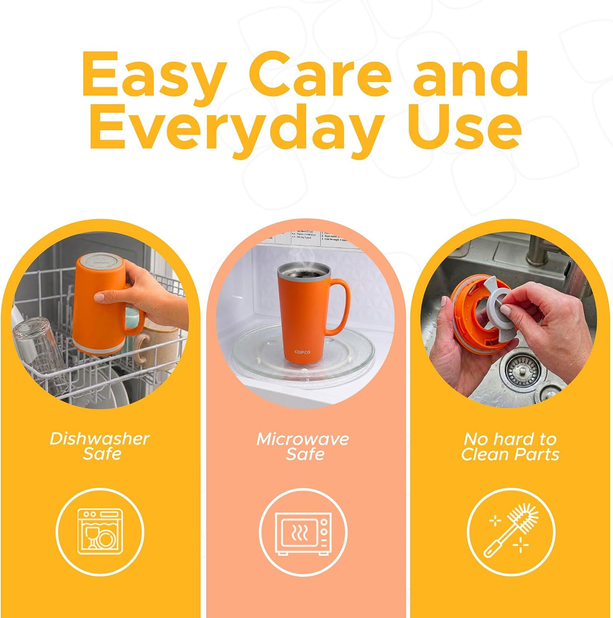 Cone Desk Mugs, 16 Oz - Orange & Mustard, Set of 2