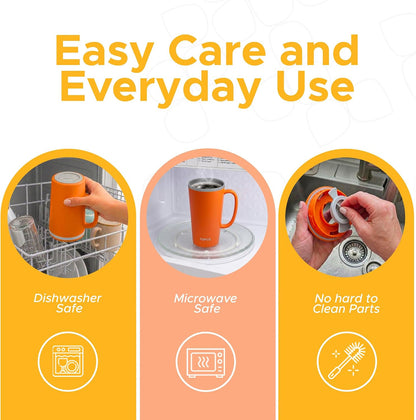 Cone Desk Mugs, 16 Oz - Orange & Mustard, Set of 2