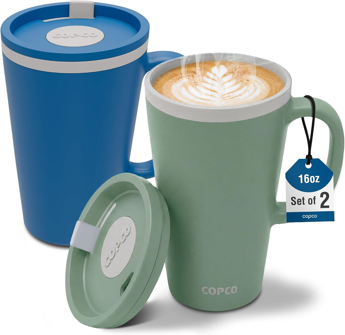 Cone Desk Mugs, 16 Oz - Orange & Mustard, Set of 2