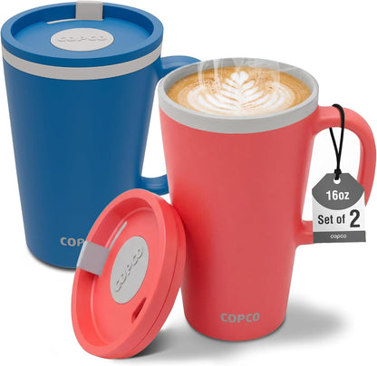 Cone Desk Mugs, 16 Oz - Orange & Mustard, Set of 2