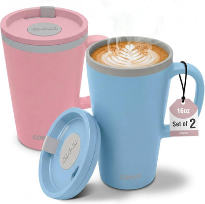 Cone Desk Mugs, 16 Oz - Orange & Mustard, Set of 2