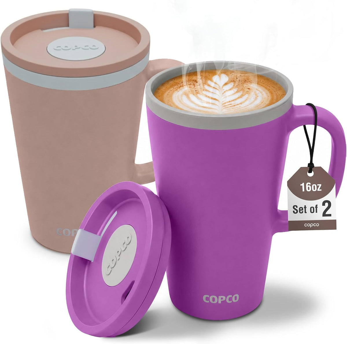 Cone Desk Mugs, 16 Oz - Orange & Mustard, Set of 2