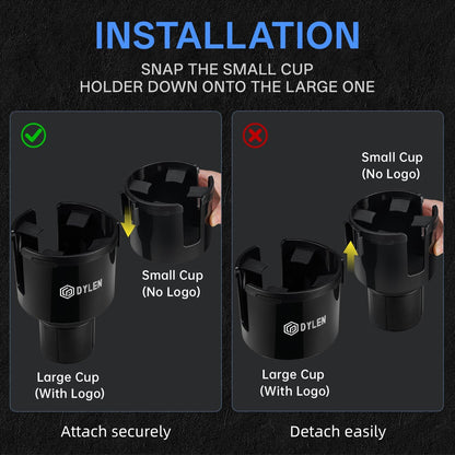 Car Cup Holder Expander, 2 in 1 Cup Holder Adpater Extenter for Car
