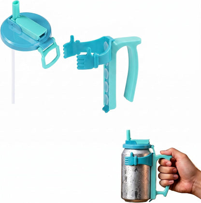 Soda Can Lids and Holders Soda Can Lids with Straw, Can Holder with Handle for Soda Beer,Free Easy to Hold Drink