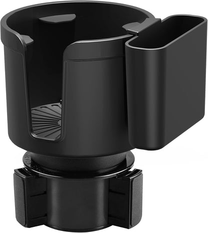 Cup Holder Expander with Phone Holder & Cable Access, 3-in-1 Car Organizer, Side Storage Box for Phone/Cards, Compatible with Yeti, Owala, Hydro Flasks & Large Bottles Mugs in 3.5"-4.0"