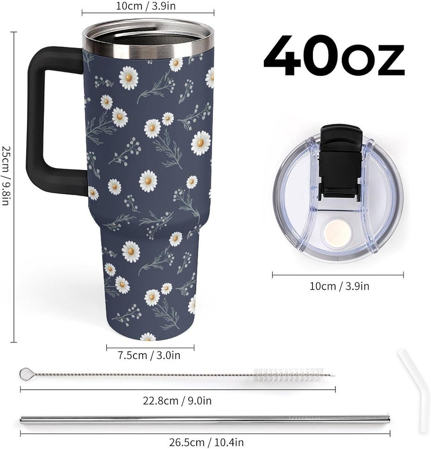 Leakproof Tumbler Vacuum Sealed Car Holder Friendly For Travel Teal And Peach Tropical Palm Leaf Pattern Water Tumbler white-style-23 - Colors F