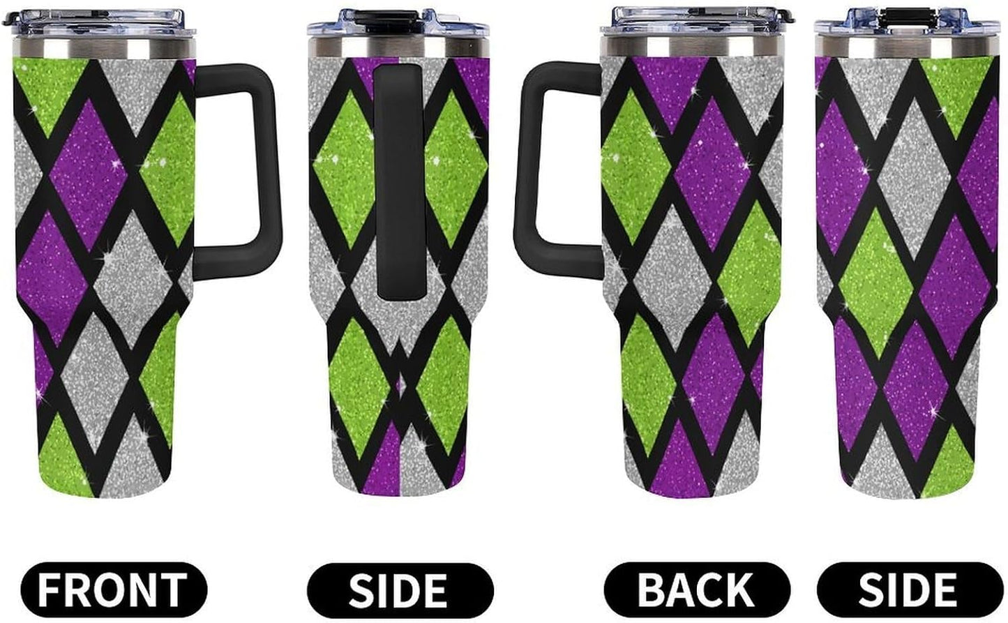 Leakproof Tumbler Vacuum Sealed Car Holder Friendly For Travel Teal And Peach Tropical Palm Leaf Pattern Water Tumbler white-style-23 - Colors F