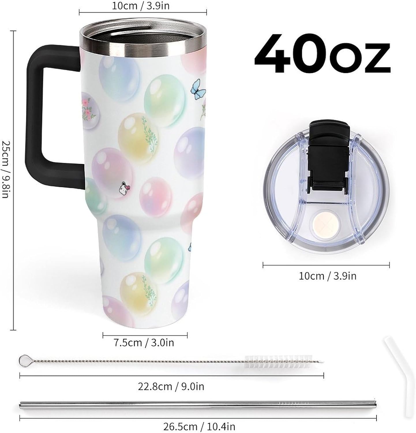 Leakproof Tumbler Vacuum Sealed Car Holder Friendly For Travel Teal And Peach Tropical Palm Leaf Pattern Water Tumbler white-style-23 - Colors F