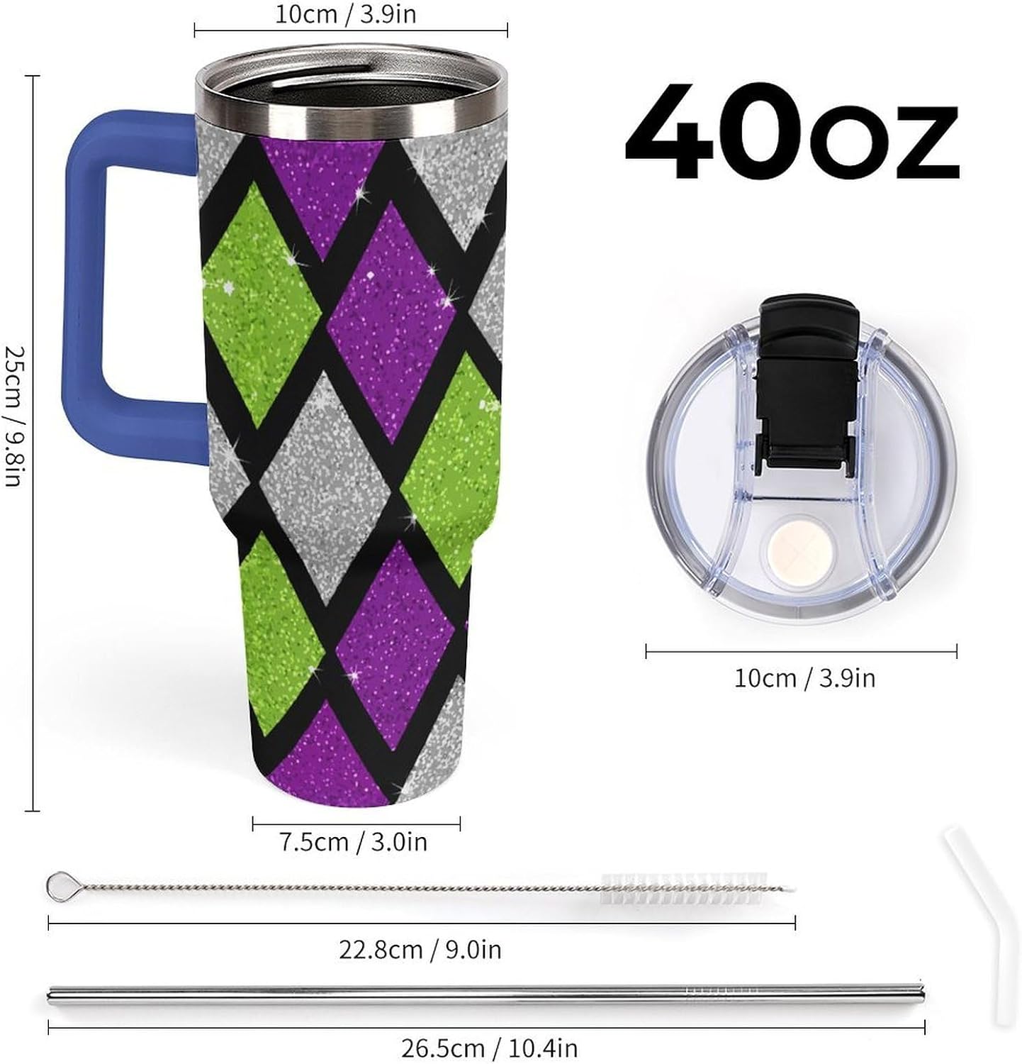 Leakproof Tumbler Vacuum Sealed Car Holder Friendly For Travel Teal And Peach Tropical Palm Leaf Pattern Water Tumbler white-style-23 - Colors F