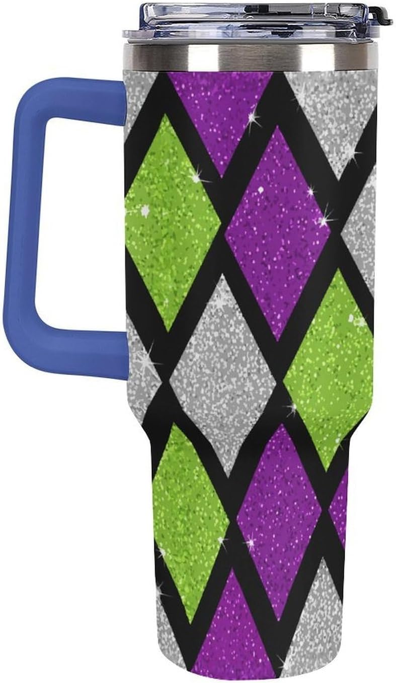 Leakproof Tumbler Vacuum Sealed Car Holder Friendly For Travel Teal And Peach Tropical Palm Leaf Pattern Water Tumbler white-style-23 - Colors F