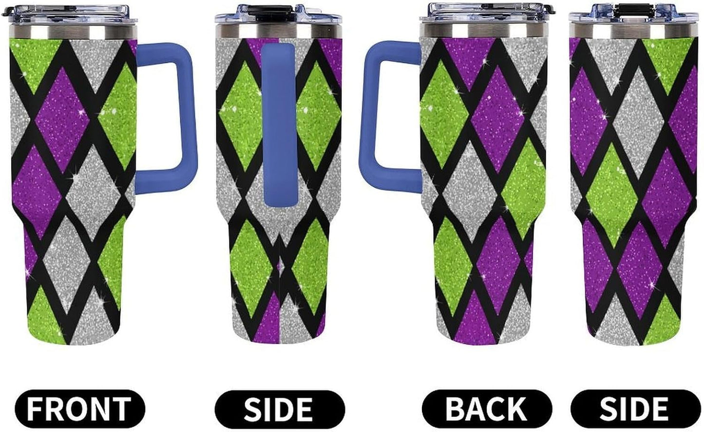Leakproof Tumbler Vacuum Sealed Car Holder Friendly For Travel Teal And Peach Tropical Palm Leaf Pattern Water Tumbler white-style-23 - Colors F