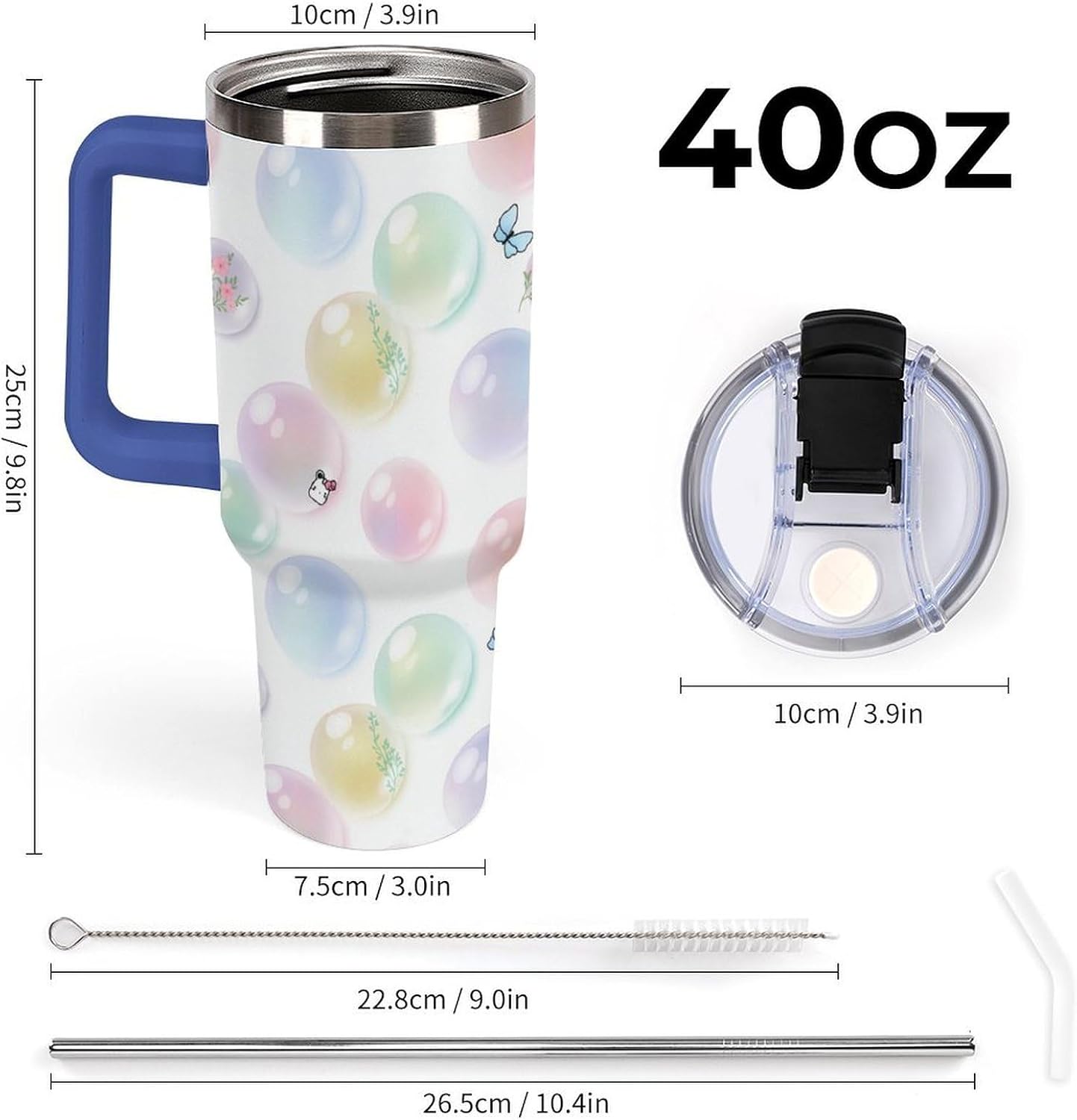 Leakproof Tumbler Vacuum Sealed Car Holder Friendly For Travel Teal And Peach Tropical Palm Leaf Pattern Water Tumbler white-style-23 - Colors F