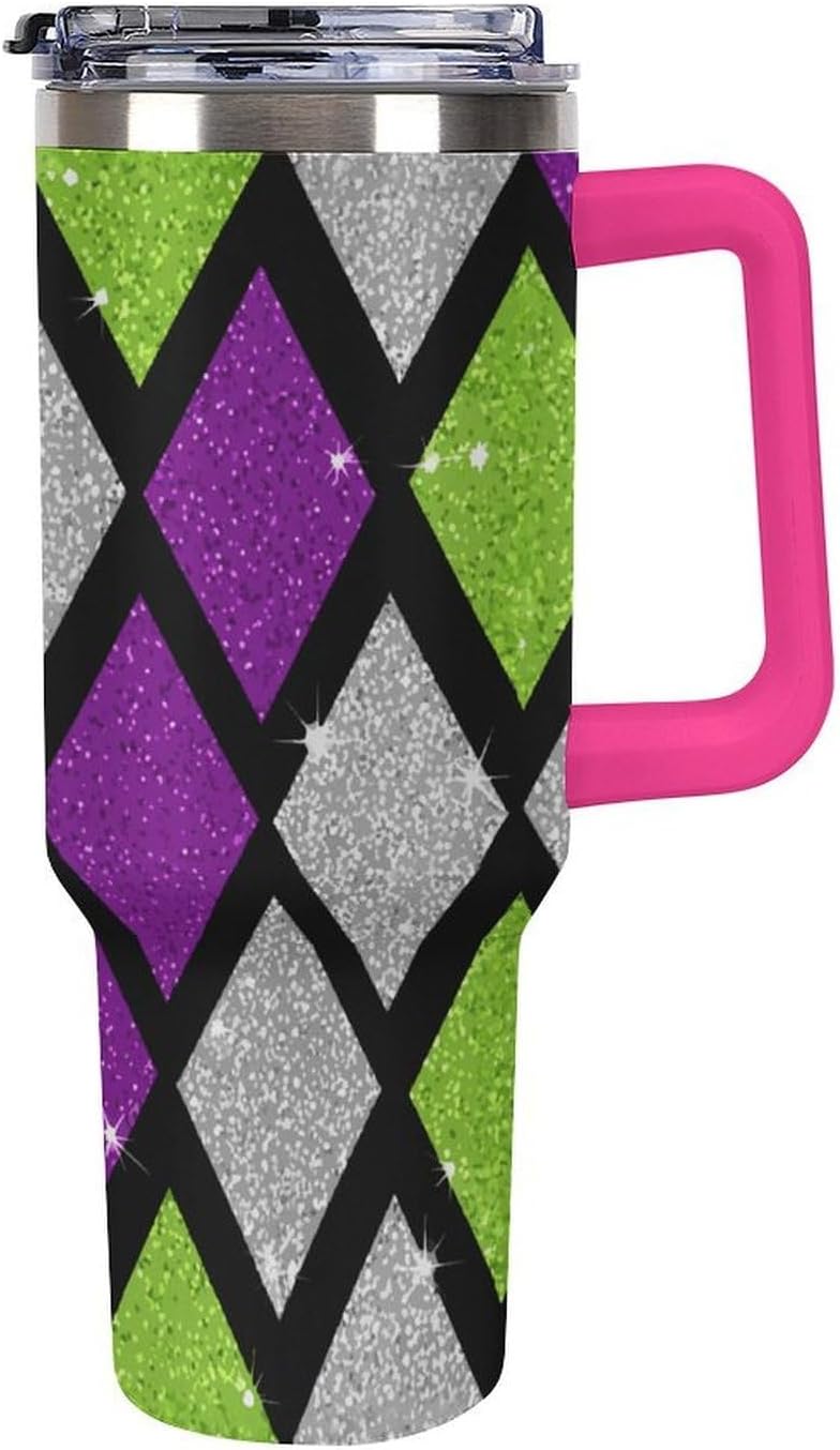 Leakproof Tumbler Vacuum Sealed Car Holder Friendly For Travel Teal And Peach Tropical Palm Leaf Pattern Water Tumbler white-style-23 - Colors F