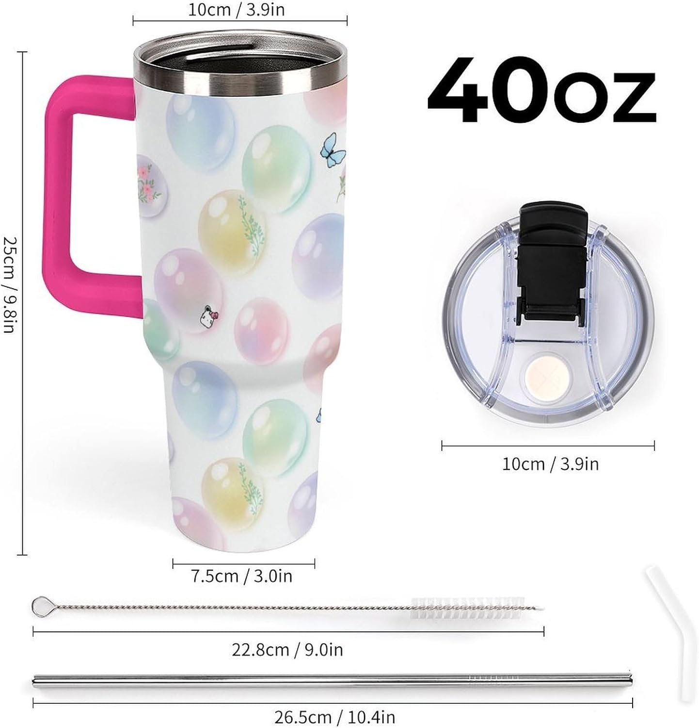 Leakproof Tumbler Vacuum Sealed Car Holder Friendly For Travel Teal And Peach Tropical Palm Leaf Pattern Water Tumbler white-style-23 - Colors F