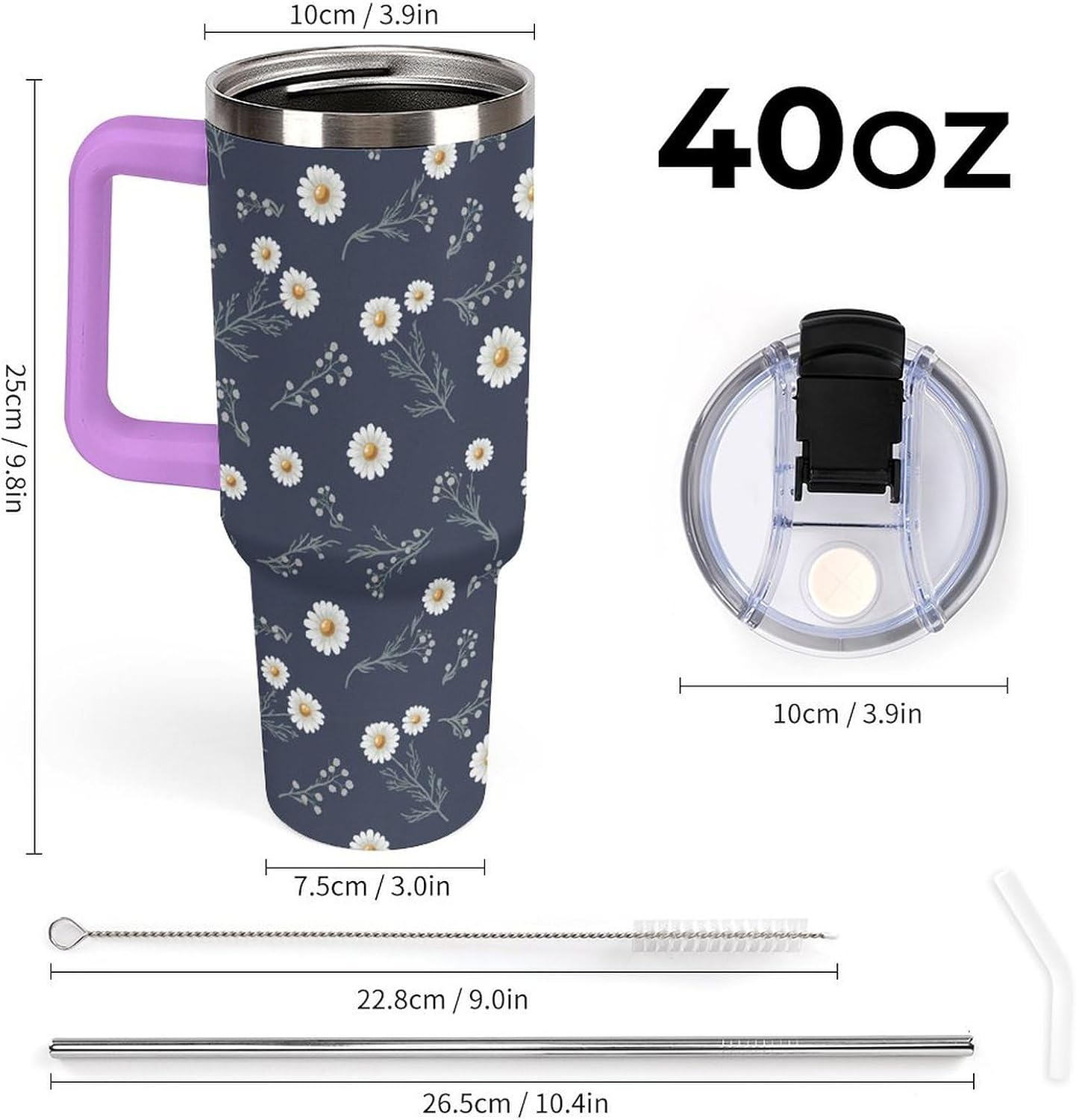 Leakproof Tumbler Vacuum Sealed Car Holder Friendly For Travel Teal And Peach Tropical Palm Leaf Pattern Water Tumbler white-style-23 - Colors F