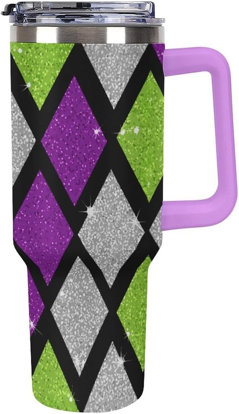 Leakproof Tumbler Vacuum Sealed Car Holder Friendly For Travel Teal And Peach Tropical Palm Leaf Pattern Water Tumbler white-style-23 - Colors F