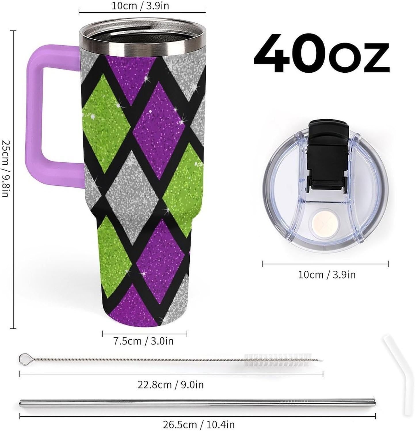 Leakproof Tumbler Vacuum Sealed Car Holder Friendly For Travel Teal And Peach Tropical Palm Leaf Pattern Water Tumbler white-style-23 - Colors F